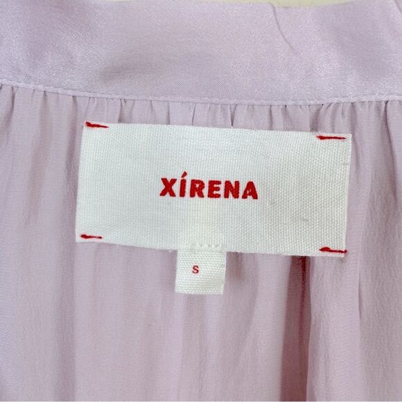 XIRENA Mason 100% Silk V-neck Popover Blouse In Light Purple Oversized Size S - Picture 8 of 11